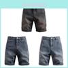 Sommarshorts i denim för män med andningsbart bomullstyg och femficksdesign för avslappnad streetwear