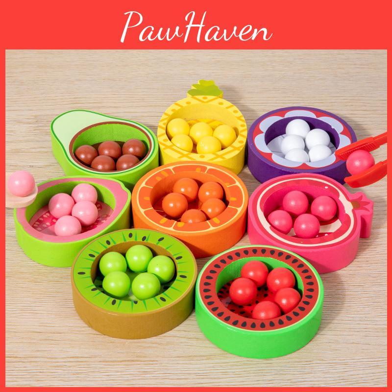 Cognitive Wooden Matching Toys With Fruit Classification Kids Early Education