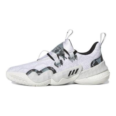 Trae Young 1 Schlangenleder Herren Sneaker Weiß Hell-Einfarbig-Grau Kristall-Weiß H67753