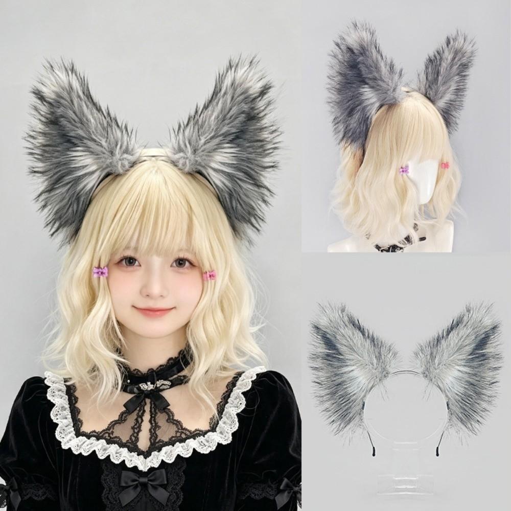 Bandeau Oreilles de Renard en Fausse Fourrure Bandeau Cheveux Poilu Réaliste Bandeau Cheveux Simulation Oreilles d'Animal Accessoires de Fête