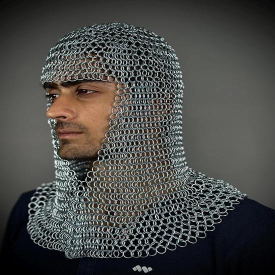 Head Chainmail Armor Medieval Knight Costume Chainmail Armor Costume Best Gift for Him