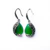 Retro Green Tourmaline Earrings: European & Korean Inspired Fashion Pendant Jewelry