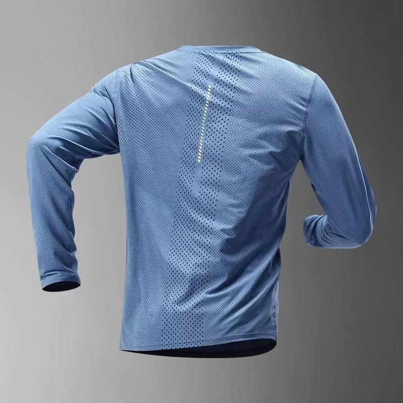 Ice Silk Men's Quick-Dry Long-Sleeve Summer Sports T-Shirt: Breathable, Loose Fit, Sun-Protective Running Top (2025)