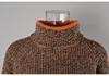 2026 Winter Women's High Neck Patchwork Knit Pullover Sweater - Mixed Color European & American Style