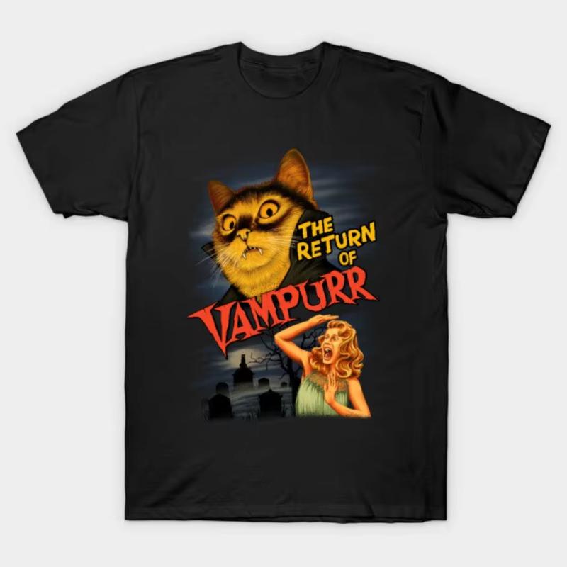 

2025 Summer and Autumn new Halloween-themed printed T-shirt loose and trendy short-sleeved cotton couple s top 4XL