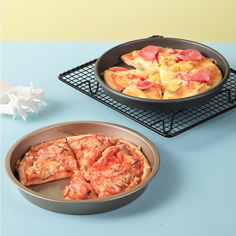 5-10 Inches Carbon Steel Round Pizza Pan Nonstick Mold for Baking Oven Bakeware Cake Pastry Dish Plate Kitchen Accessories