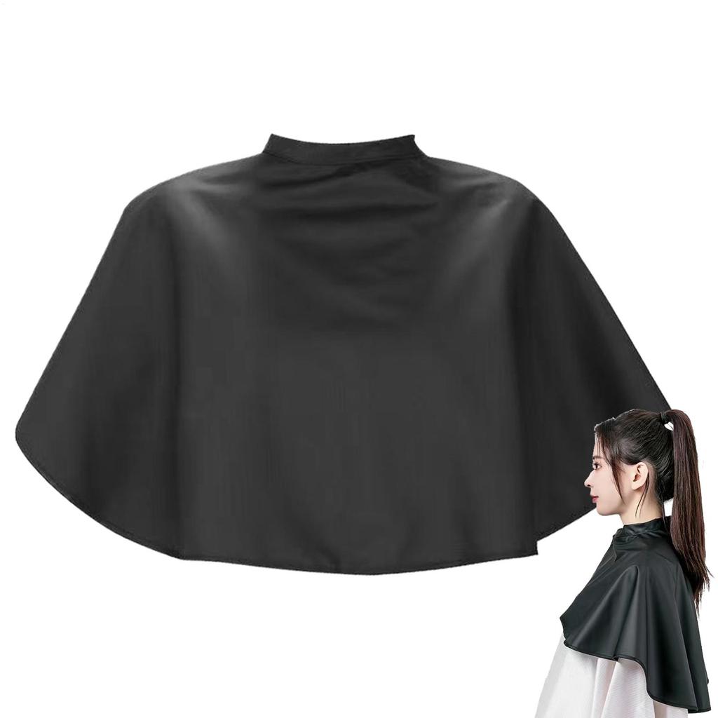 Waterproof Short Hair Cut Cover Hair Salon Cape Adjustable Hairdressing Apron Salon Equipment Black Barber Cape For Home Salon