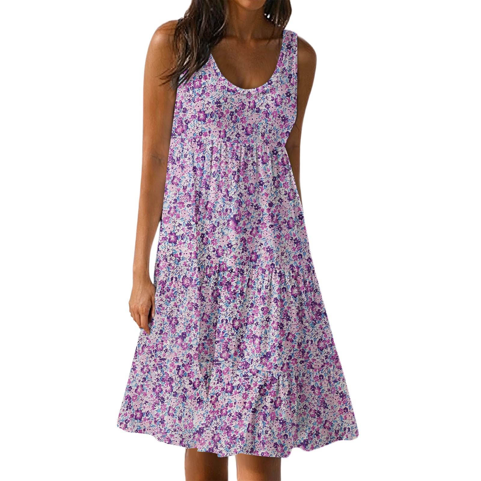 

Женские повседневные летние платья без рукавов, весеннее лоскутное бохо-цветочное коктейльное вечернее платье XXL