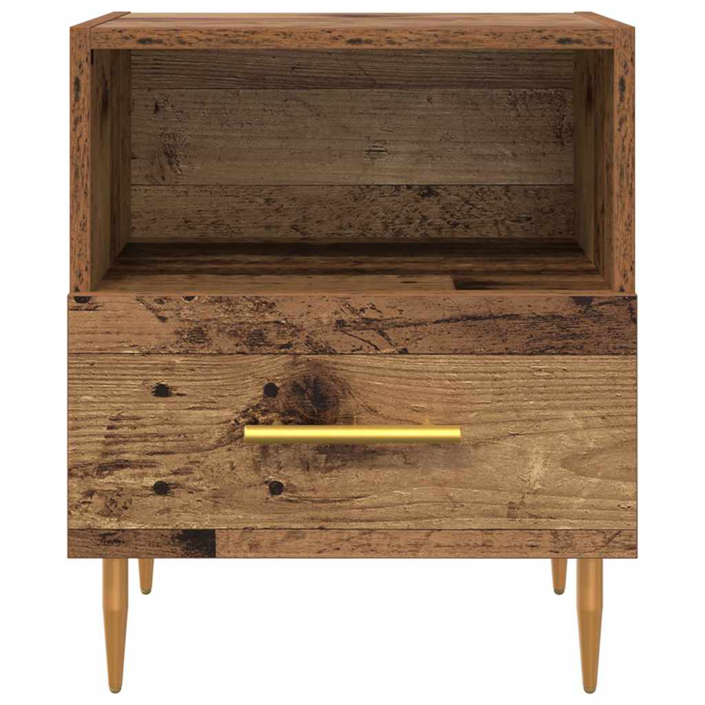 Nightstand Set of 2 Reclaimed Wood Look 40 X 35 X 47.5 Cm Engineered Wood