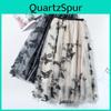 Skirt Long Women Tulle Vintage Butterfly Embroidery Elastic High Waist Aline Mesh Pleated Skirt Female Midi Skirt