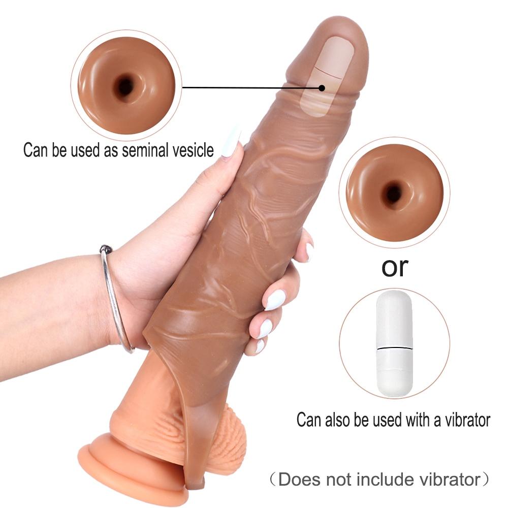 MoDi Dildo Extender Sleeve Reusable Penis Cover Delay Ejaculation Penis Massage Erotic Sex Toys