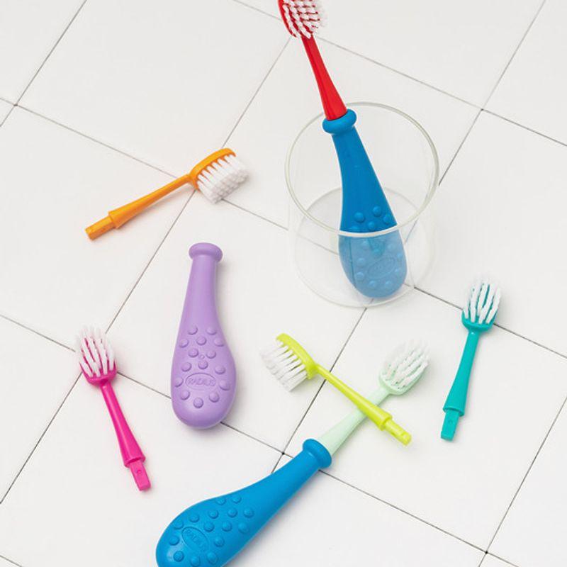 Radius 4-Step Big Kids Forever Toothbrush for Children Ages 6 and Up Refill) Till & Chartz Head (2 pcs)