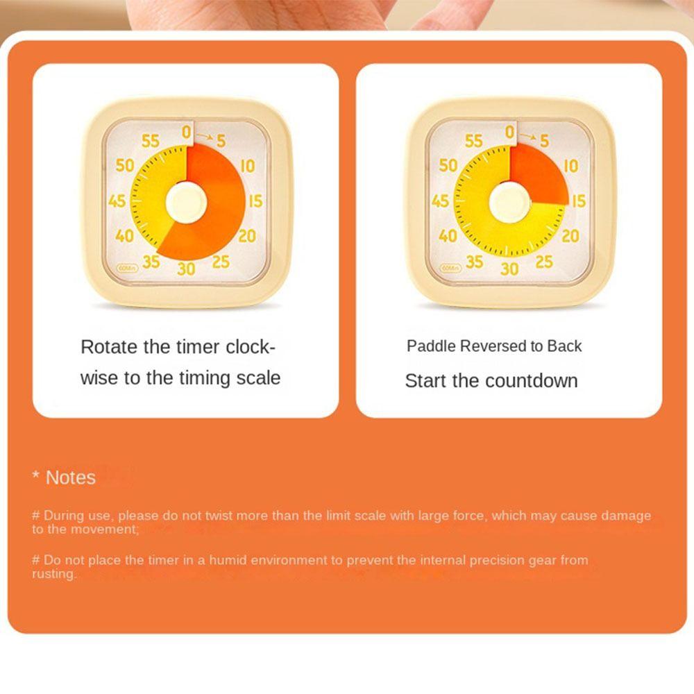 Temporizador Visual Conveniente de 60 Minutos Visualização Contagem Regressiva Silenciosa Autodisciplina Alto Temporizador de Cozinha Cozinhando Casa Escola