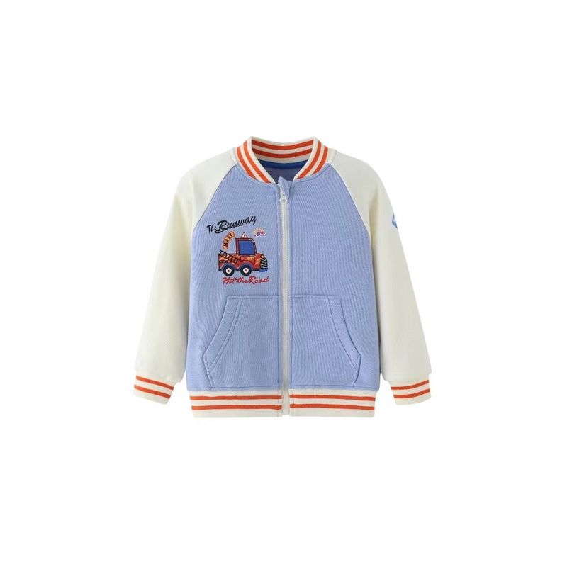 Boys' Jacket Autumn and Winter Style Children's Baseball Jacket New Thickened Spring and Autumn Top Trendy Boys' Pure Cotton Jacket
