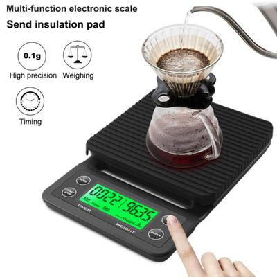 Digitale LCD-Küchenwaage, 5 kg/0,1 g, elektronisches Timing, Wiegen von Lebensmitteln, Kaffee, Werkzeug