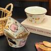 Ins Style Ceramic Household Hat Bowl High Value Cute Girl Rice Bowl Tableware Cartoon Breakfast Dessert Salad Bowl