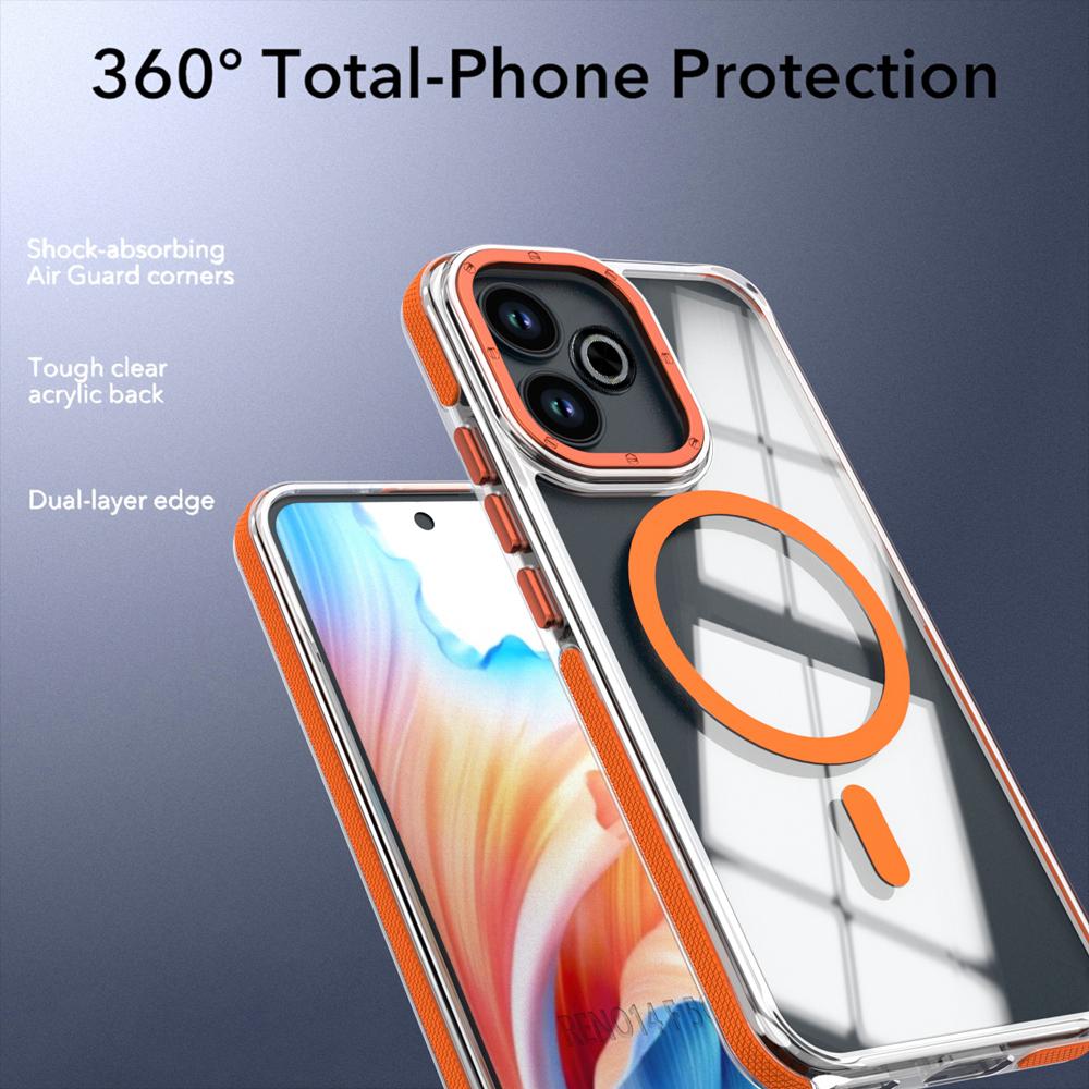 KEYSION HD Transparent Magnetic Case for MagSafe for OPPO A5 Pro 5G Clear Shockproof Phone Back Cover for OPPO A3 Pro 5G A5 Pro