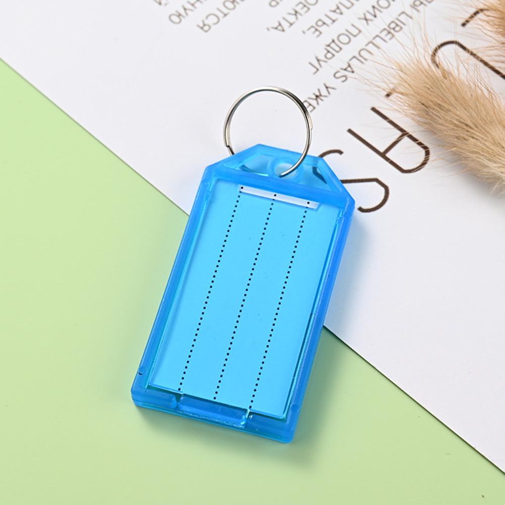 

10pcs With Split Ring Keychain Tag with Card Label Markable Number Plate Key Tags Key Organization синій