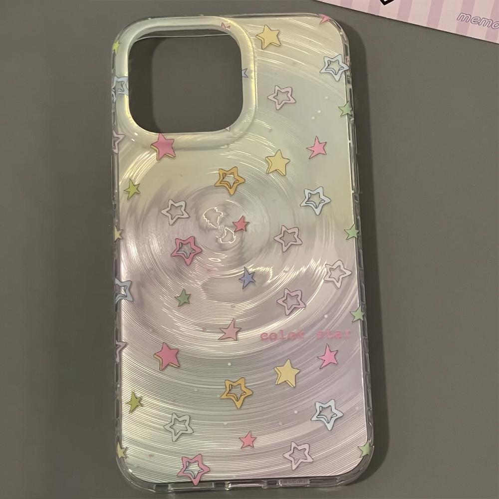 Iridescent Glossy Phone Case for iPhone 11 13 14 15 16 17 Pro 17 13 14 15 Pro Max High Quality Fantasy Floral Style Full Protection Shell