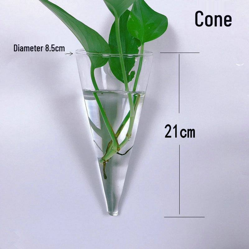 Creative Wall-Mounted Transparent Glass Vase for Plants and Fish