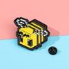 Personality Creative Cartoon Pixel Wind Bee Badge Metal Bee Minecraft Peripheral Lacquer Brooch