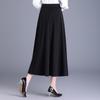Spring 2025 Women's High-Waist Pleated A-Line Skirt - Casual Mid-Length Swing Skirt