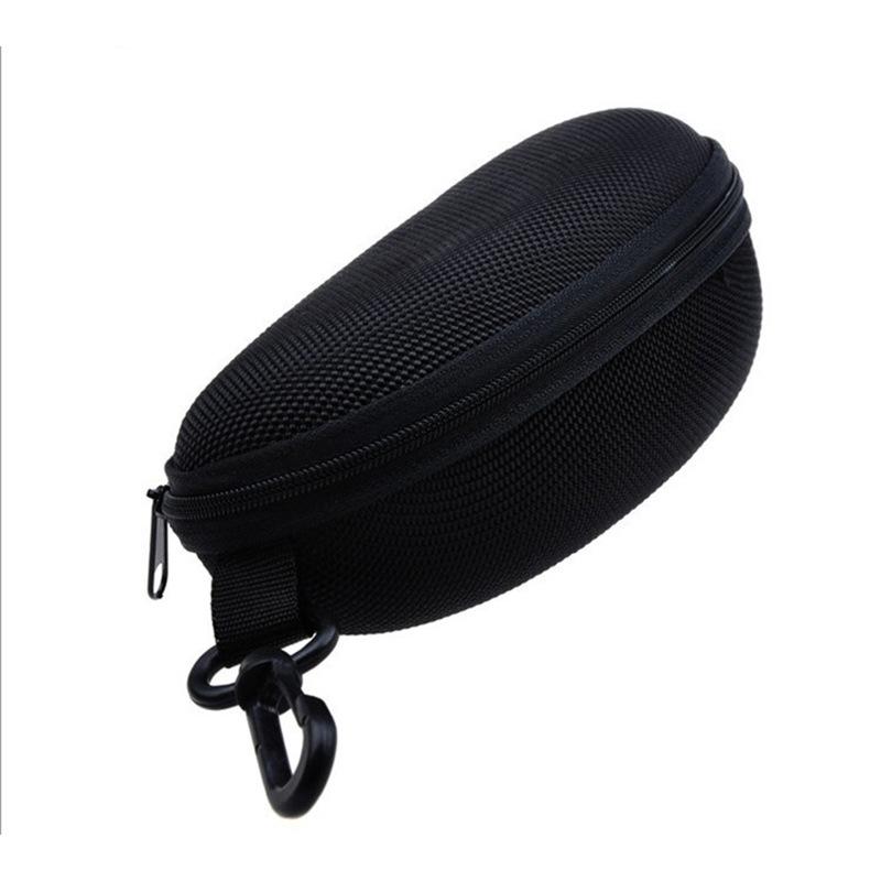 Kaiya Black Pressure-Resistant Dustproof Sunglasses Case with Large Zipper & Hook
