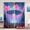 2pcs   2D FLAT PRINTING Curtains (Without Rod) Cosmic Encounter Modern Curtain Fabric Machine Washable Fabric Curtains Home Decor