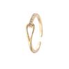 Adjustable Modern Geometric Ring With Cz Stone  Stylish Korean Fashion Ring For Women Gold White