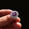 Fashion Coconut Round Papalacha Pink Diamond Ring Women'S Light Pink Treasure Flower Women'S Ring High Carbon Full Diamond Ring