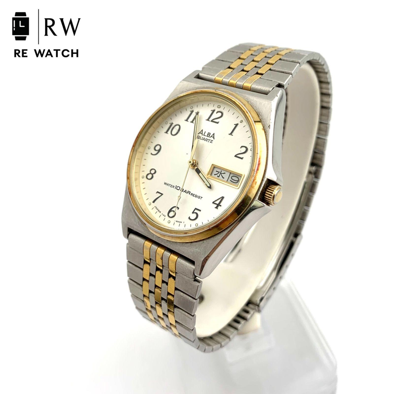 [Used] ALBA Y143-8280 quartz wristwatch 10BAR Combica