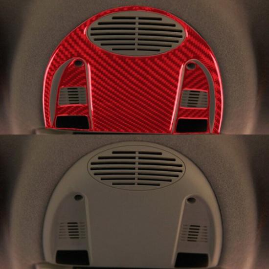 3Pcs Red Carbon Fiber Car Inner Reading Light Panel Civer For Mini Cooper 07-10