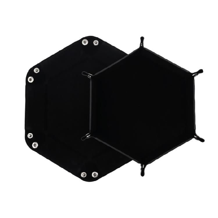 Dices Folding Tray PU Leather Velvets Holder Portable Folding Dices Rolling Tray