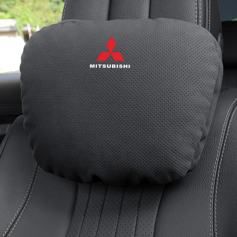Semišová Dekorace Auta Vnitřní Opěrka Hlavy Polštářek na Krk pro Mitsubishi Ralliart Lancer EX ASX Pajero Outlander Eclipse EVO Grandis