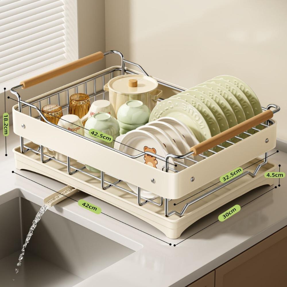 Kitchen Sink Drain Rack Stainless Steel Extendable Dish Drying Rack Drain Basket Fruit Vegetable Washing Drainer Storage Rack