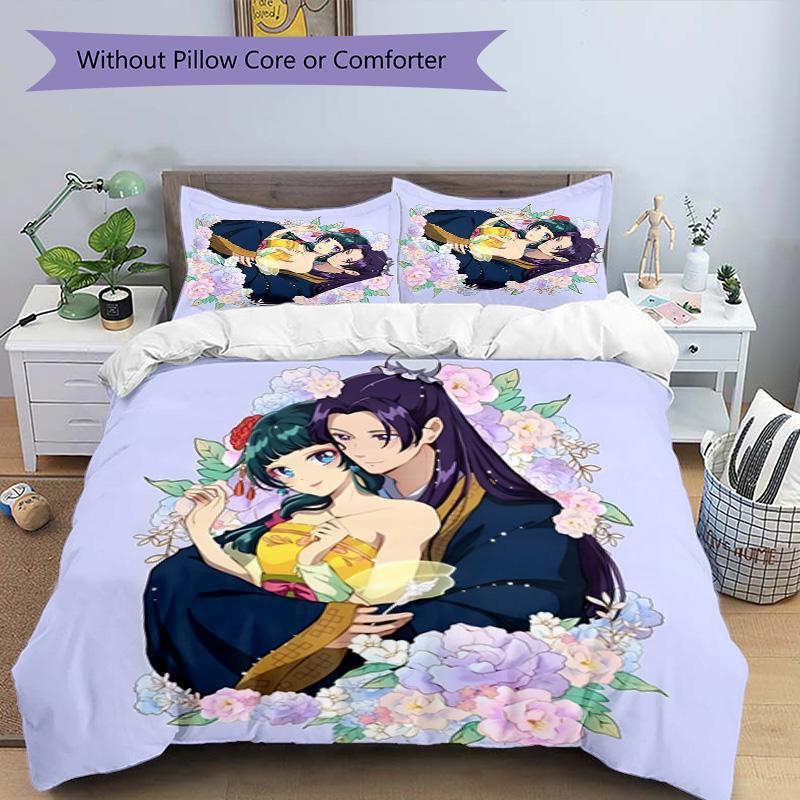 3pcs The Apothecary Diaries pattern bedding set duvet cover set includes duvet cover &pillowcases, perfect all season bedroom decoration & gift
