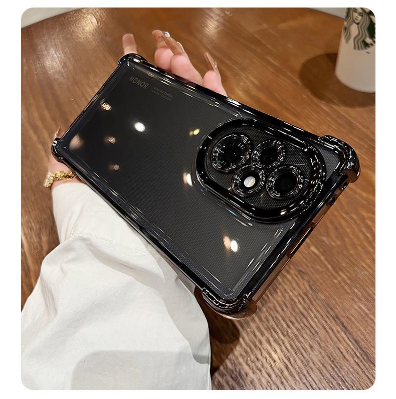 Applicable To vivoX300 Mobile Phone Case, Transparent Electroplated Silicone Y500 Four-corner Airbag Anti-drop Cover 35Y78S19 All-inclusive
