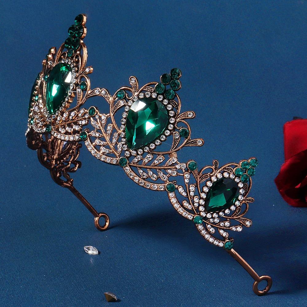 Shiny Princess Tiara Luxury Rhinestone Crown Elegant Baroque Crown  Bridal