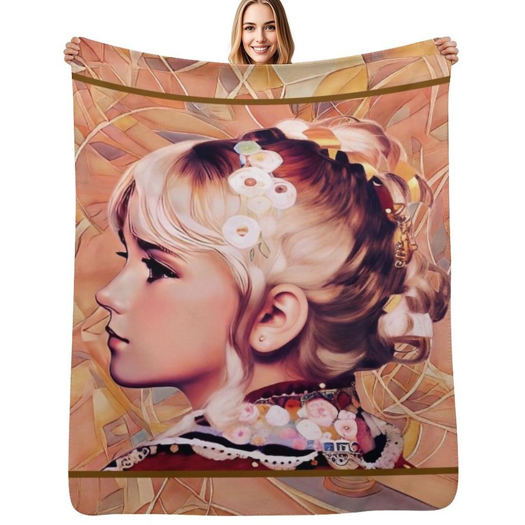 Profile of a Young Girl Throw Blanket All Weather Soft Throw Blanket for Sofa