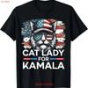 Cat Ladies for Kamala Funny 2024 President Harris T Shirt Vintage Washed Breathable Slightly Stretched Casual Homme