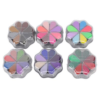 6 Pcs Washable Ink Pad Petal Shape 8 Metal Colors DIY Rubber Stamp Pad For Dogs Baby Footprint