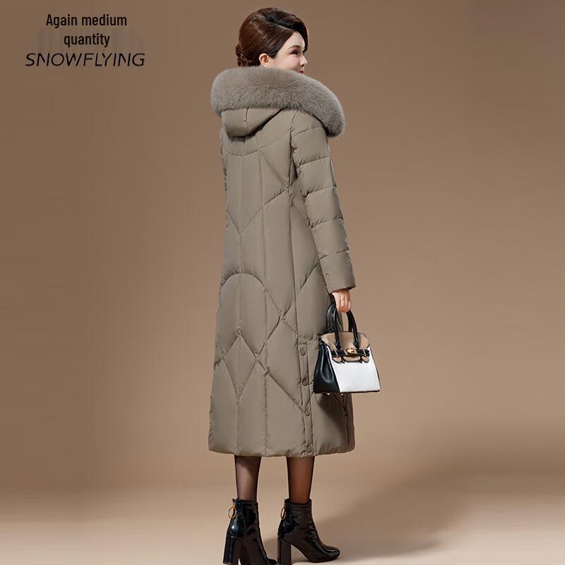 XuezfFei Damen 2024 Stilvolle Extra-Lange Daunenjacke