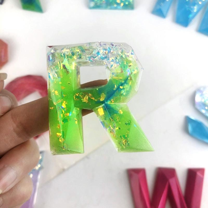 Semi-Stereoscopic Resin Keychain Molds DIY Alphabet Number Casting Mold Jewelry Craft Making Tools for Making Ornaments