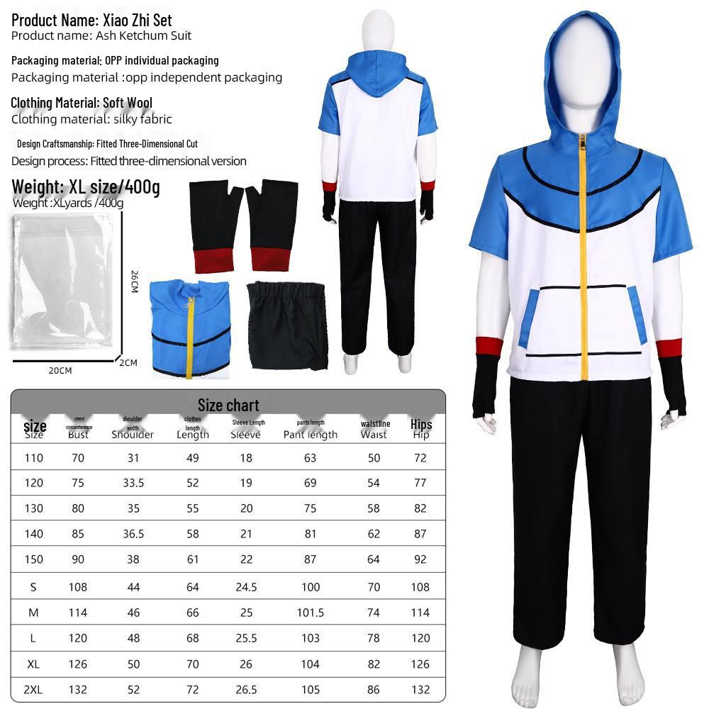 Jachetă Cosplay Pokémon Cenușie pentru Copii - Costum Desen Animat Anime