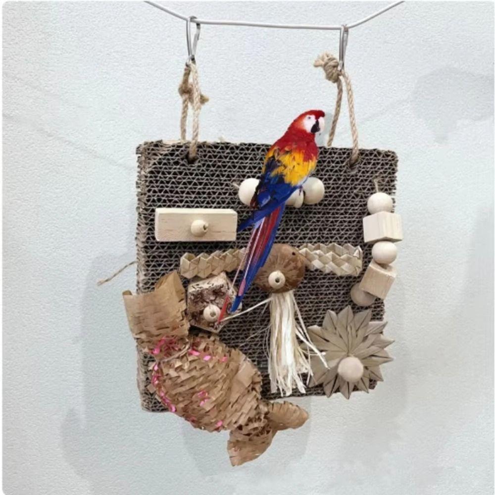 

Thicken Bird Shredder Foraging Toy Physical Exercise Bird Perch Stand Parakeet