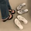 Platform High Heels Slippers Women Flip Flops Shoes Woman Wedges Sandals 2025 Trend Dress Square Toe Pumps Summer Slides Mujer