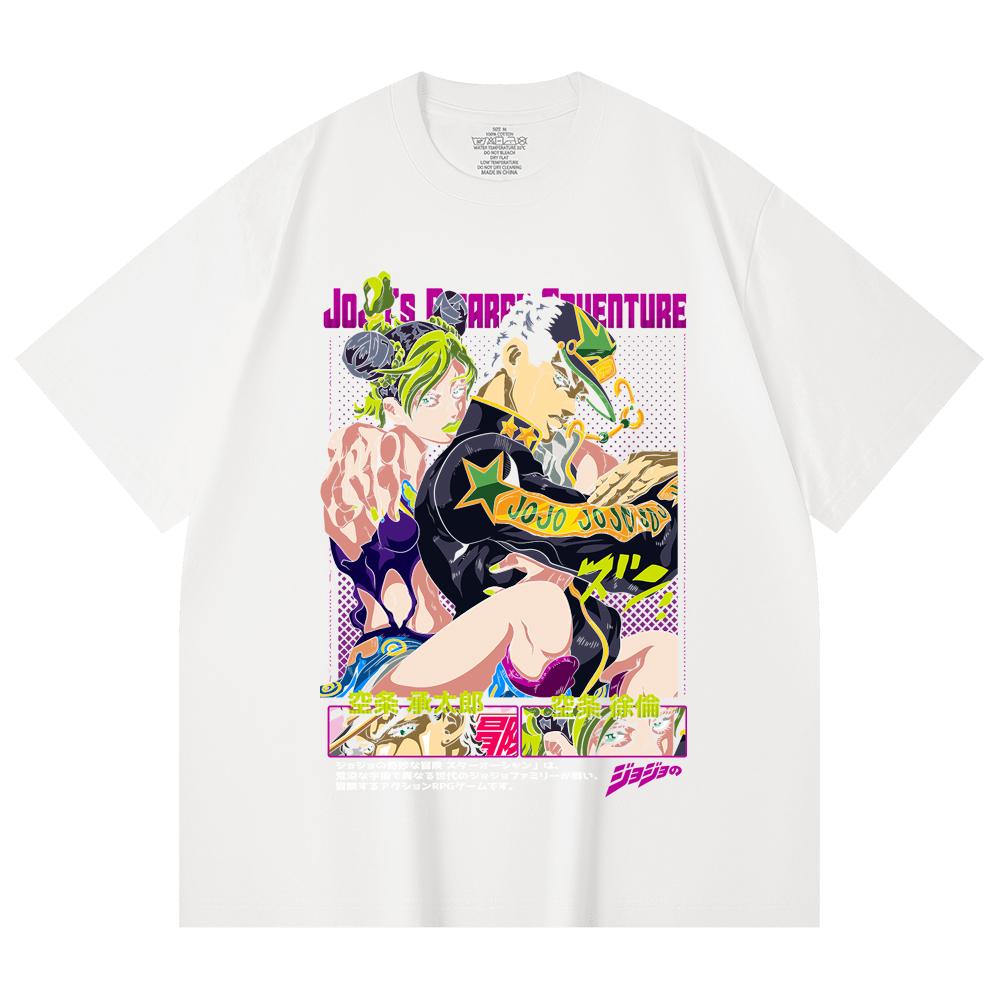 230 Gsm 100% Cotton Jojos Bizzare V1 Jotaro Jolyne Print Unisex Heavy Cotton T Shirt