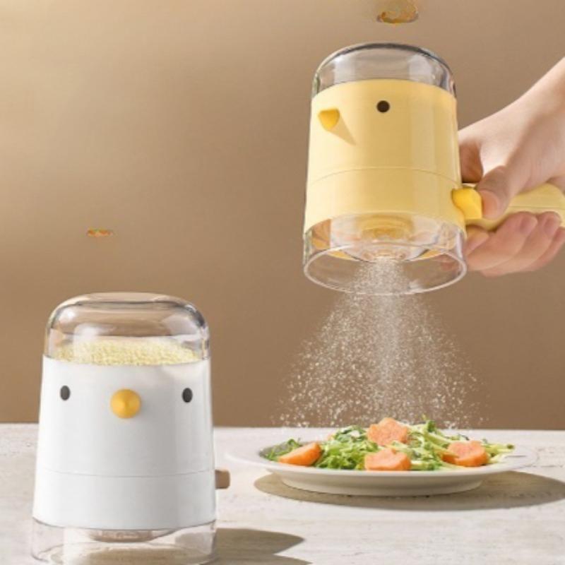 Precision Quantitative Seasoning Bottle (Bird Design) - Adjustable Portion Control for Salt/Spices, Airtight Kitchen Storage Jar