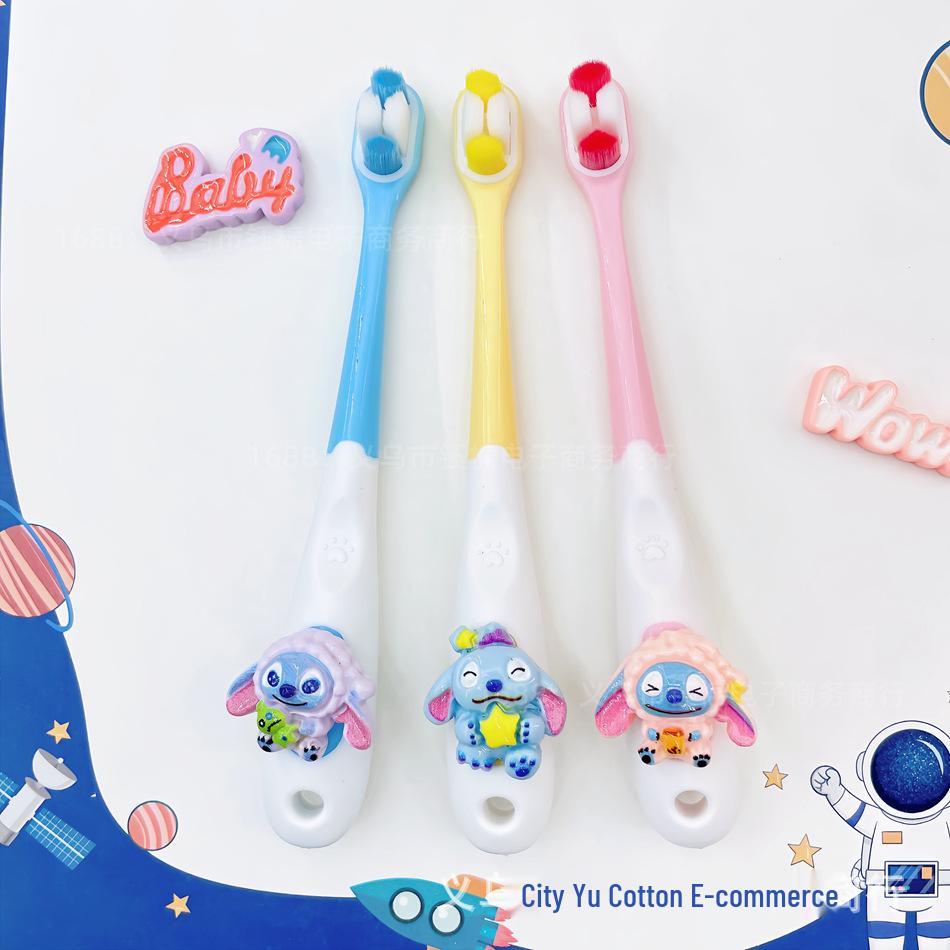 Cepillo de dientes infantil con forma de Stitch para edades de 3 a 12 años, Cerdas suaves, Protección avanzada de encías y dientes, Cabeza pequeña.