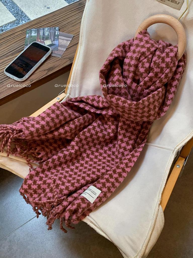 Cozy Retro-Style Unisex Cashmere Imitation Scarf – Warm Korean-Inspired Shawl for Autumn and Winter